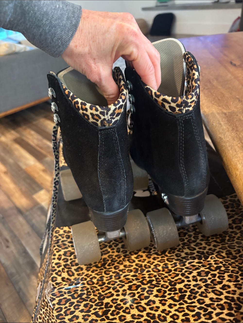 Moxi Panther Black Suede Roller Skates - Picture 4 of 6